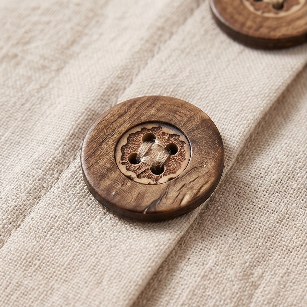 Warmthof™ – Flowy V-Neck Midi Dress with Wooden Buttons