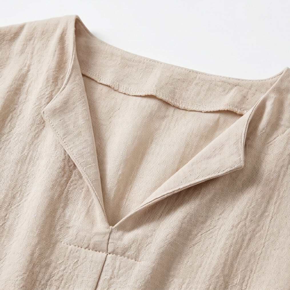 Warmthof™ – Flowy V-Neck Midi Dress with Wooden Buttons