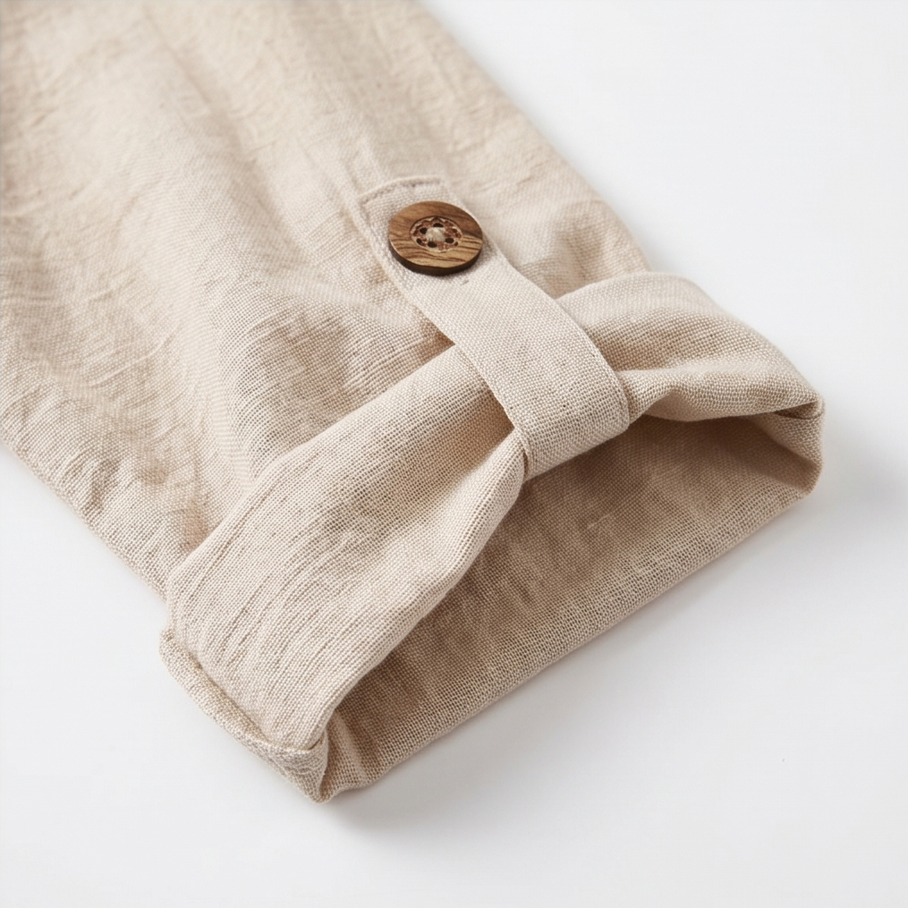 Warmthof™ – Flowy V-Neck Midi Dress with Wooden Buttons