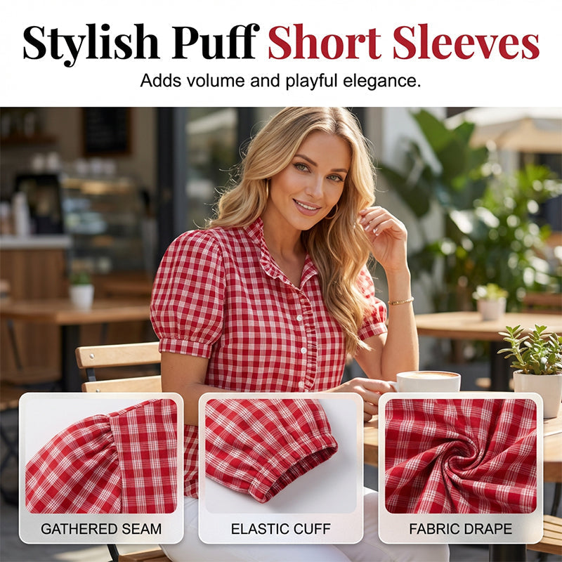 💥Limited-time 49% discount gift💕Casual women's top with ruffles and puff sleeves