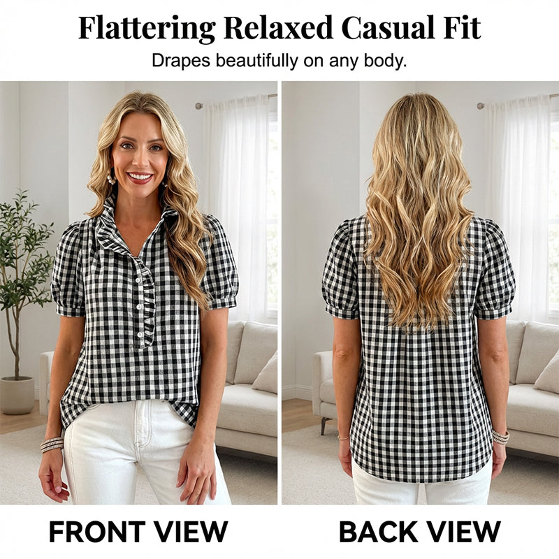💥Limited-time 49% discount gift💕Casual women's top with ruffles and puff sleeves