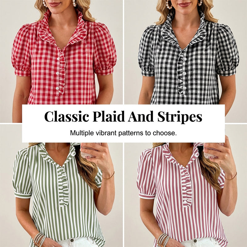 💥Limited-time 49% discount gift💕Casual women's top with ruffles and puff sleeves