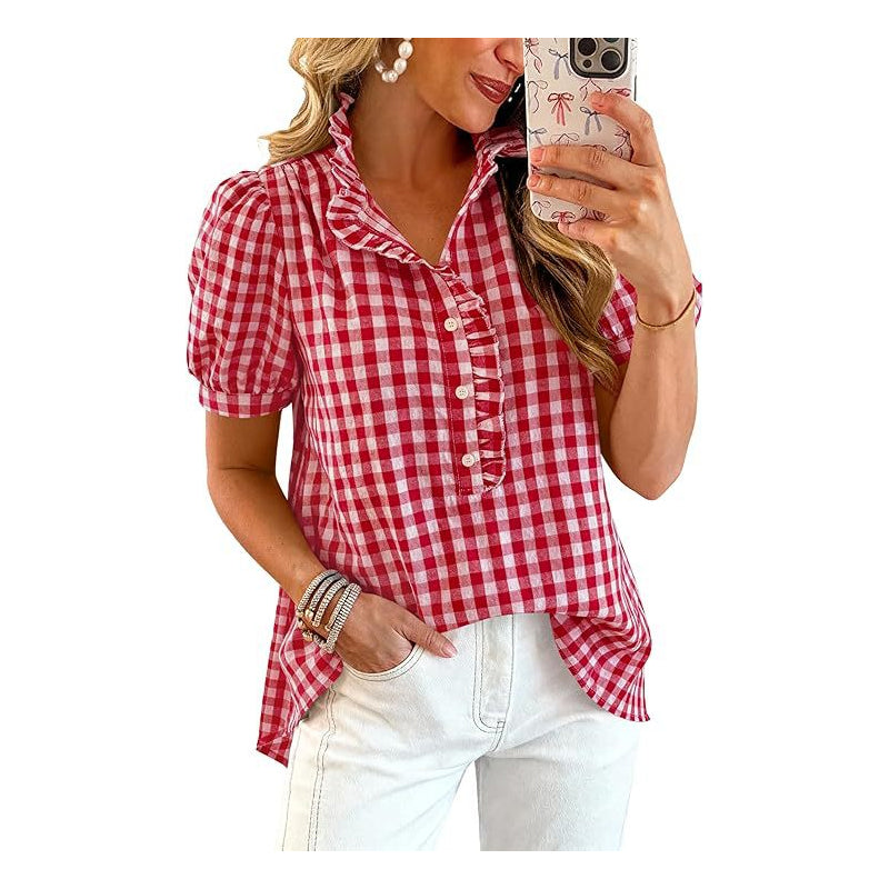 💥Limited-time 49% discount gift💕Casual women's top with ruffles and puff sleeves