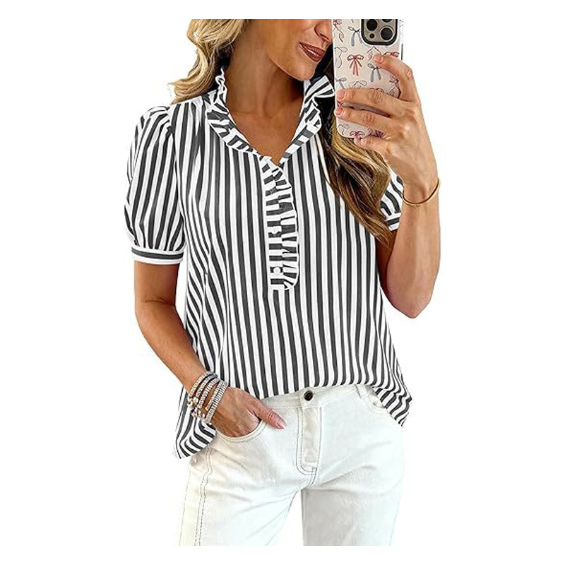 💥Limited-time 49% discount gift💕Casual women's top with ruffles and puff sleeves