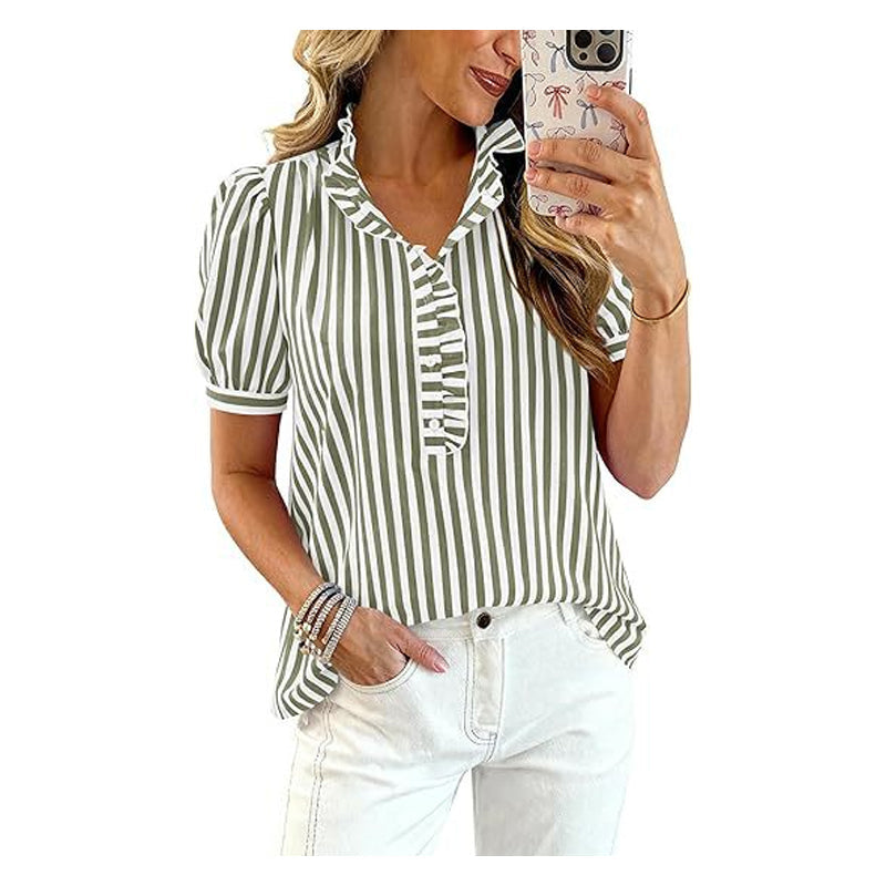 💥Limited-time 49% discount gift💕Casual women's top with ruffles and puff sleeves