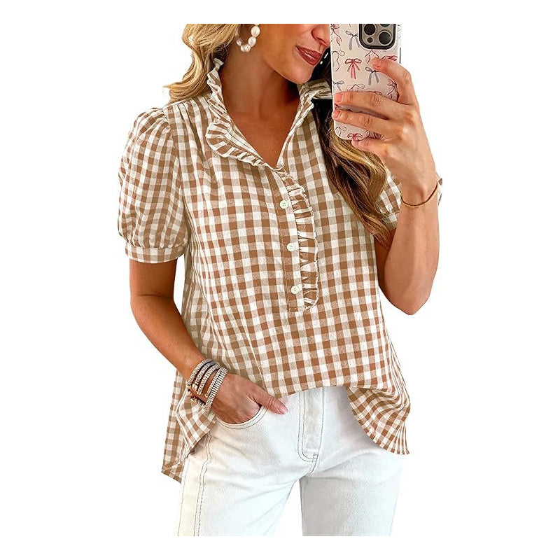 💥Limited-time 49% discount gift💕Casual women's top with ruffles and puff sleeves