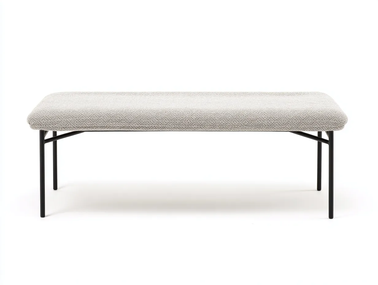 Banco tapizado 145x45x46 cm - beige y negro - para dormitorio
