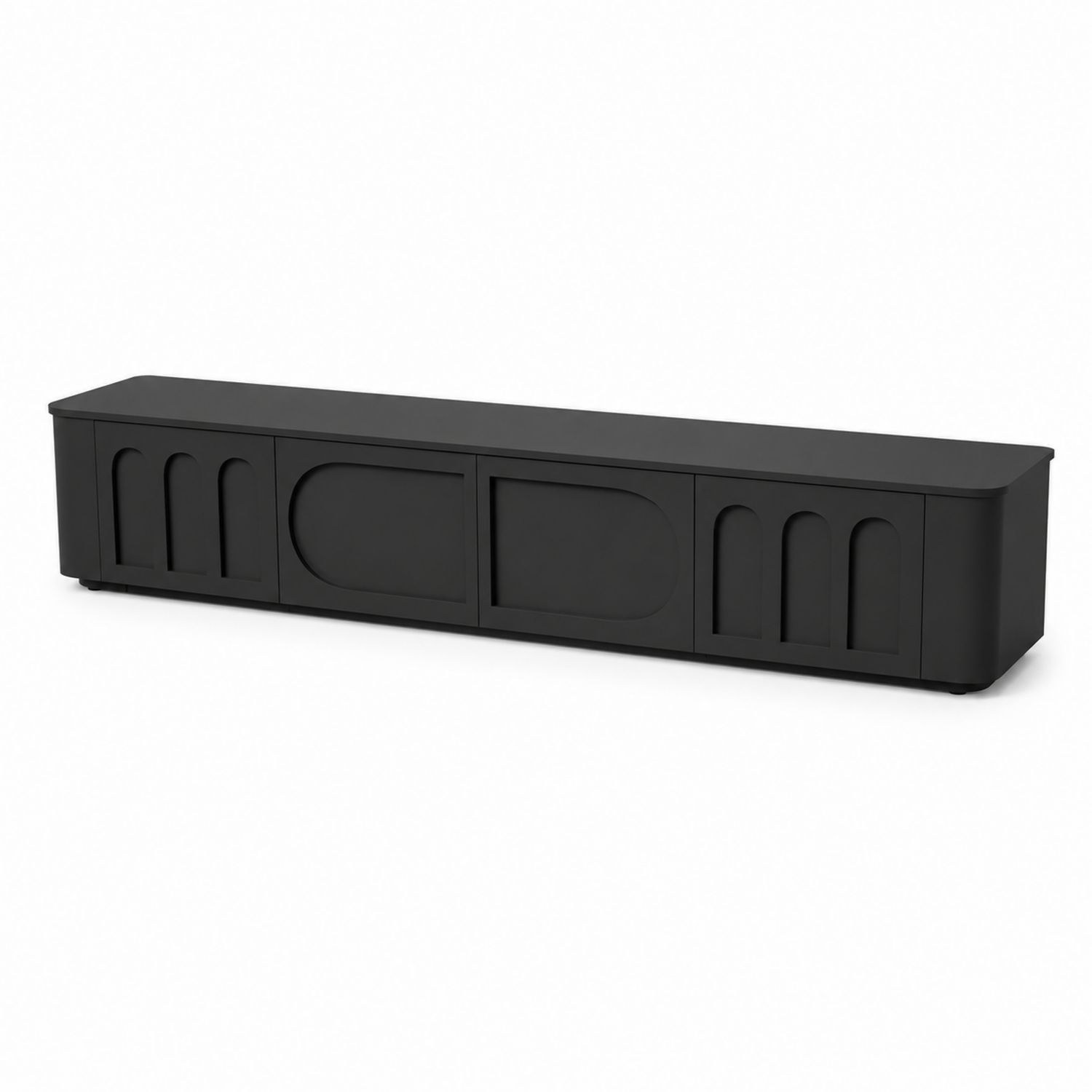 TV-Schrank MDF Schwarz 200x50x40 cm-Retrohomestead