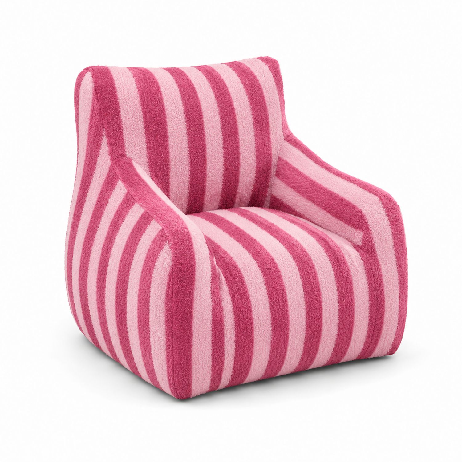 Polstersessel aus Polyester mit Streifenmuster Rosa/Pink-Retrohomestead