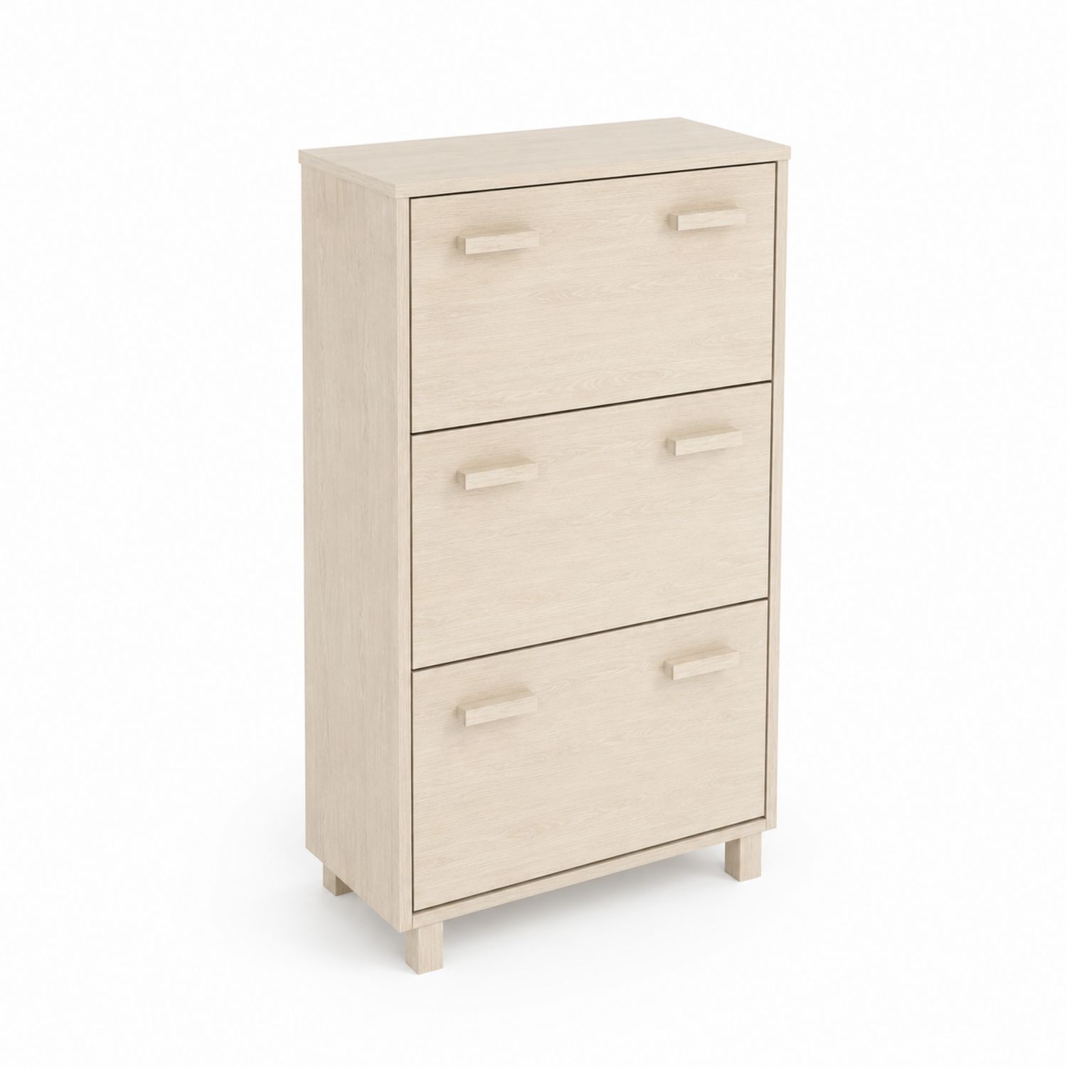 Schuhschrank aus Holzwerkstoff mit 3 Klappen Beige 80x30x120cm-Retrohomestead