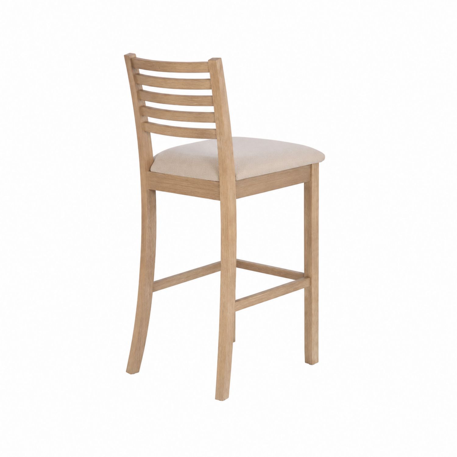 Barhocker Eichenholzrahmen Polstersitz Beige-Retrohomestead