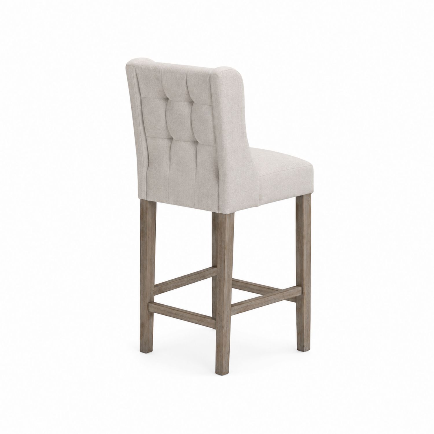 Barhocker Holzgestell Polyesterstoff Beige 110cm-Retrohomestead