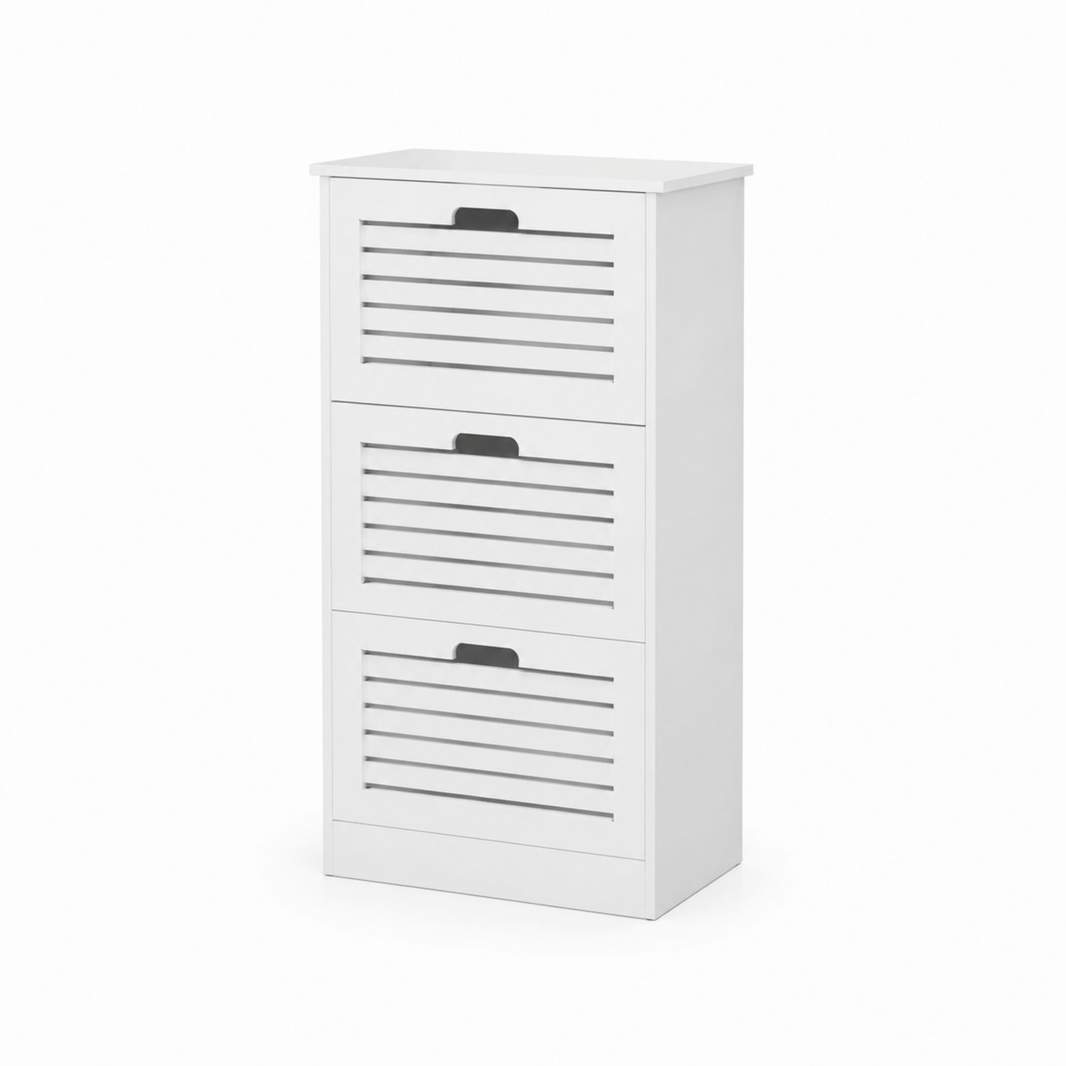 Schuhschrank mit 3 Fächern MDF Weiß-Retrohomestead