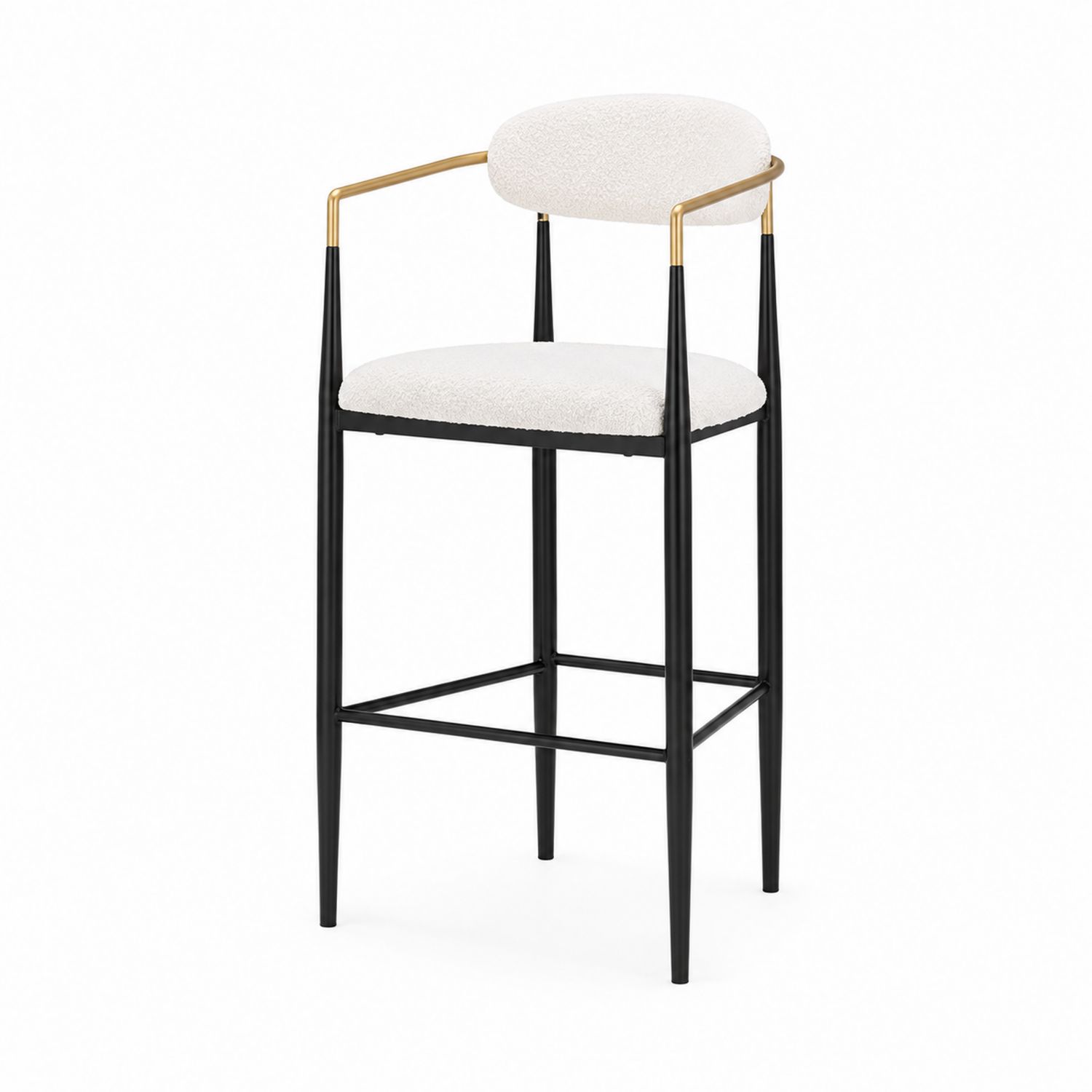 Barhocker mit Armlehnen Beige Metallrahmen-Retrohomestead