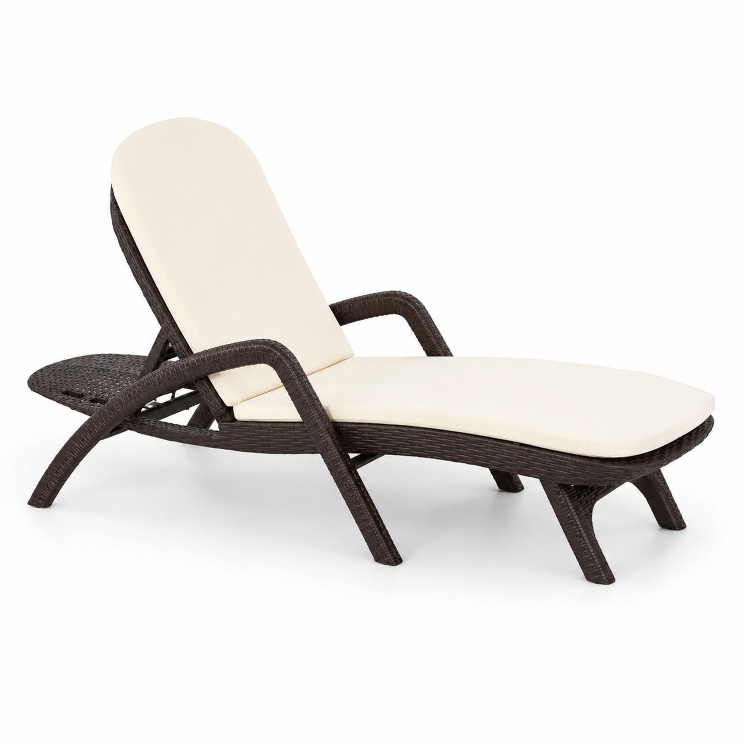 Gartenliege Rattan Braun Beige 200cm-Retrohomestead
