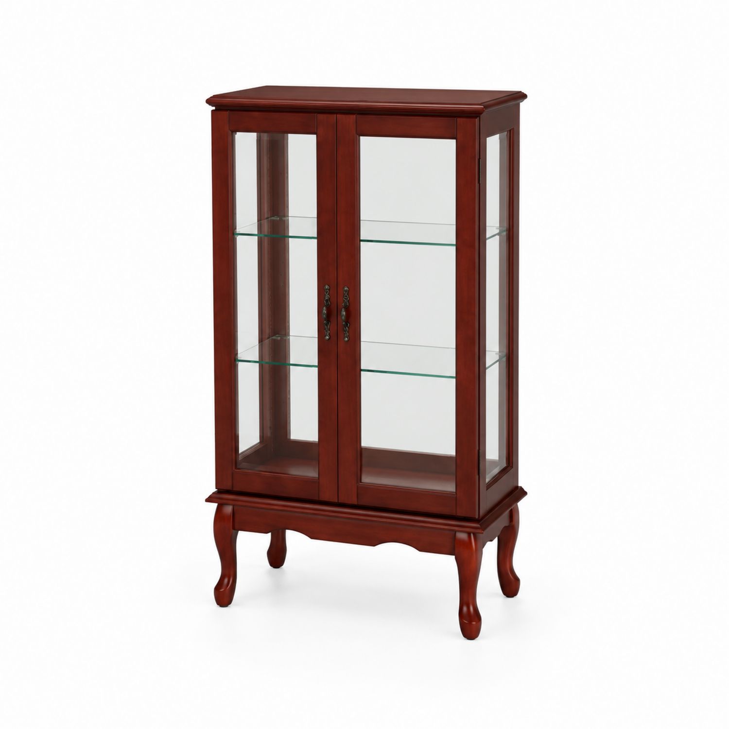 Vitrine Holz Glas Dunkelbraun 120cm-Retrohomestead