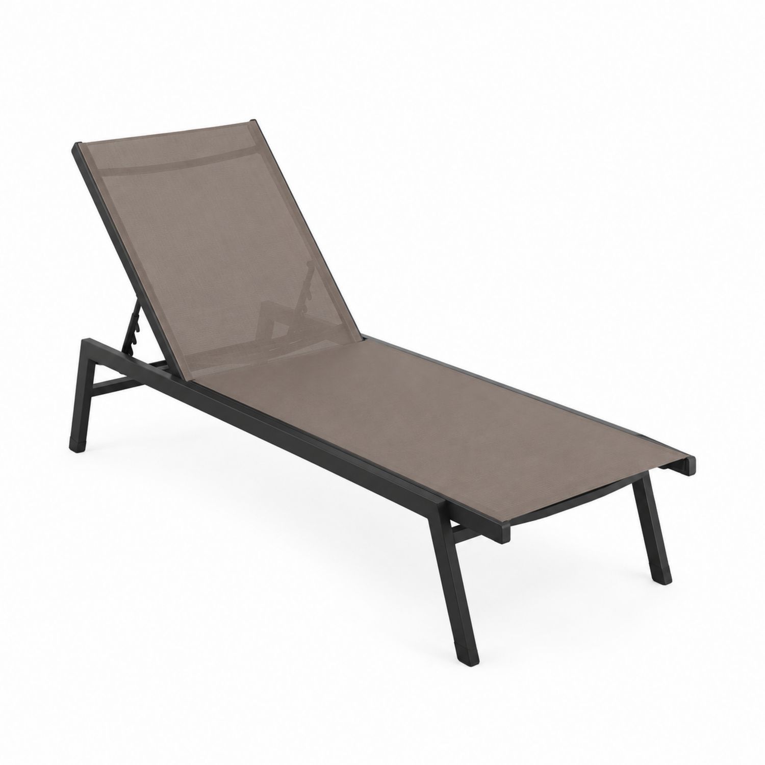 Gartenliege Aluminium Textilene Braun-Retrohomestead