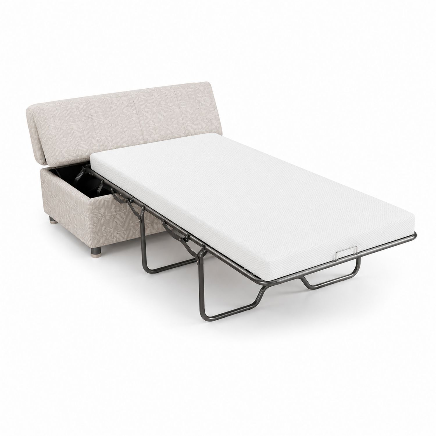 Schlafsofa Beige Stoff Stahlgestell-Retrohomestead