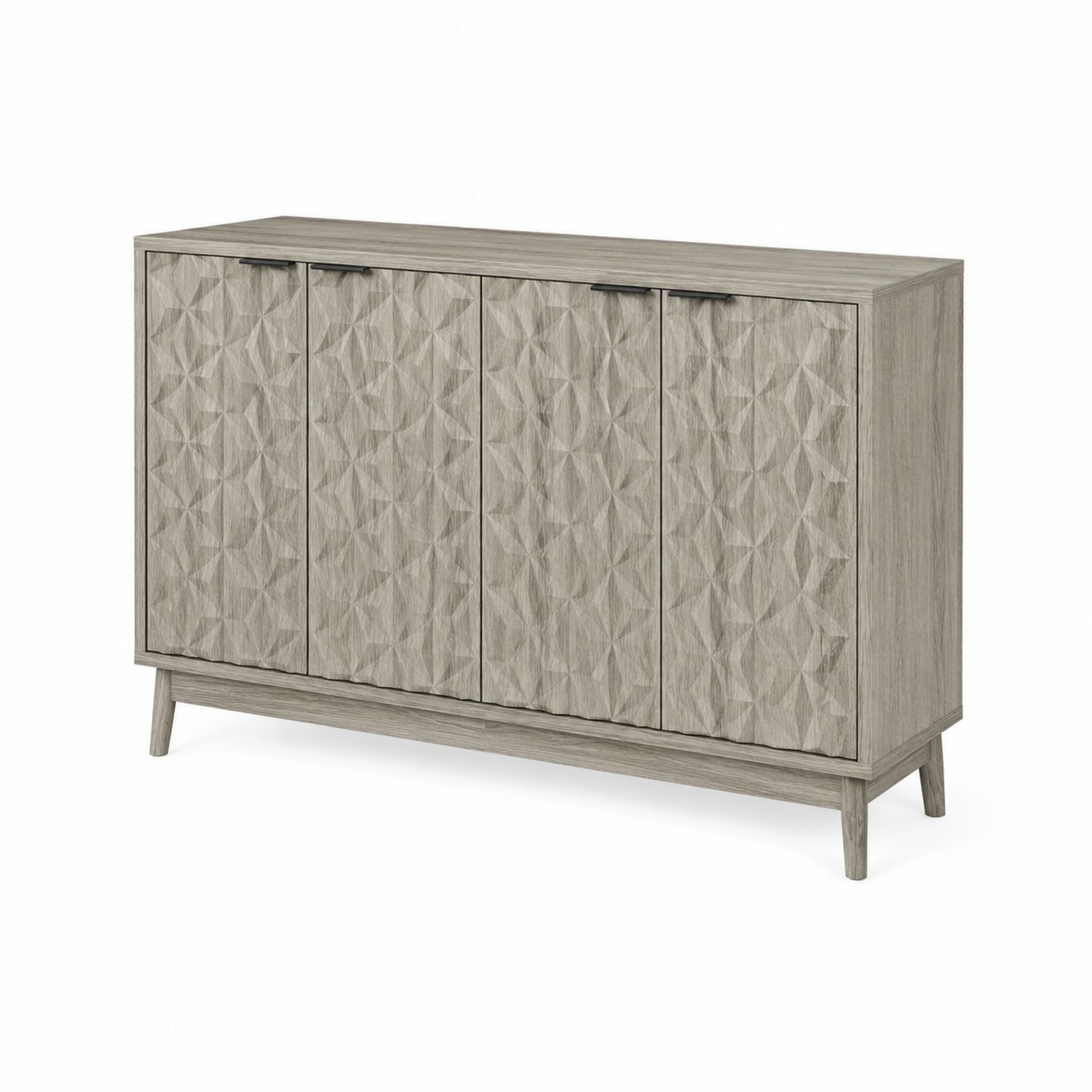 Sideboard Holz mit Muster Grau 150x40x85cm-Retrohomestead