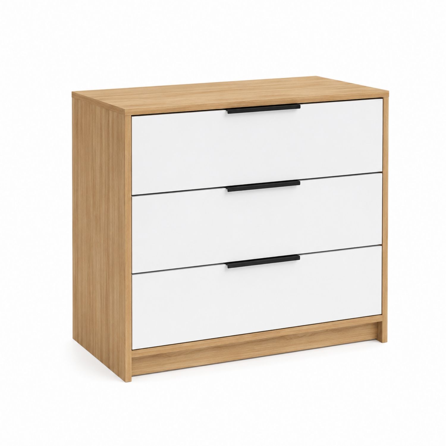 Holz Kommode mit 3 Schubladen Weiß-Retrohomestead