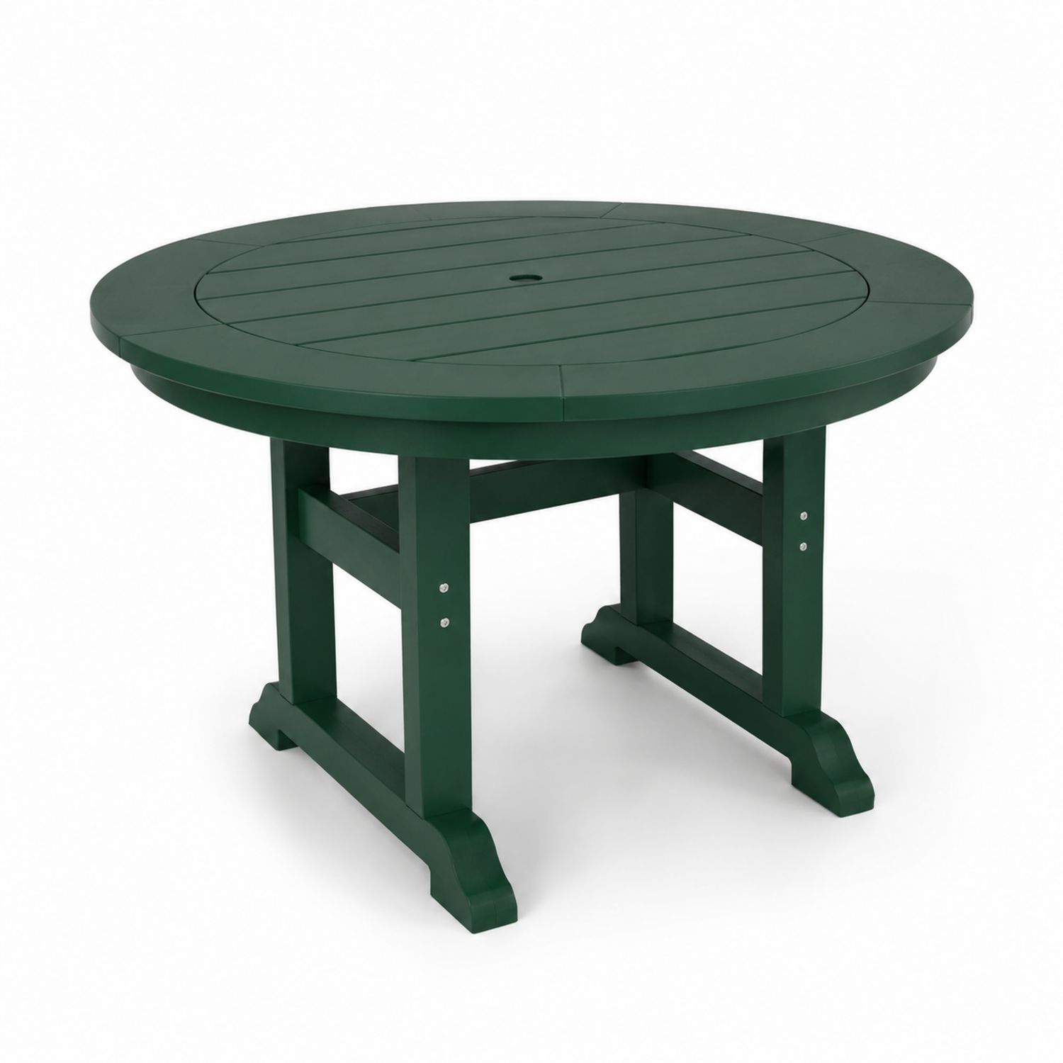 Runder Holz-Outdoor-Tisch Grün Durchmesser 120 cm-Retrohomestead