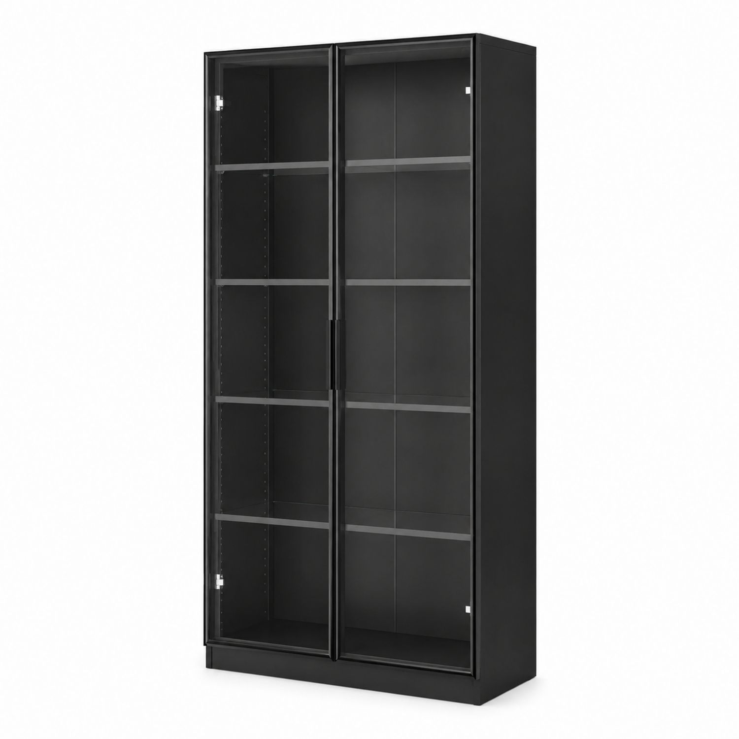 Metallschrank mit Glastüren 180x80x40 cm Schwarz-Retrohomestead