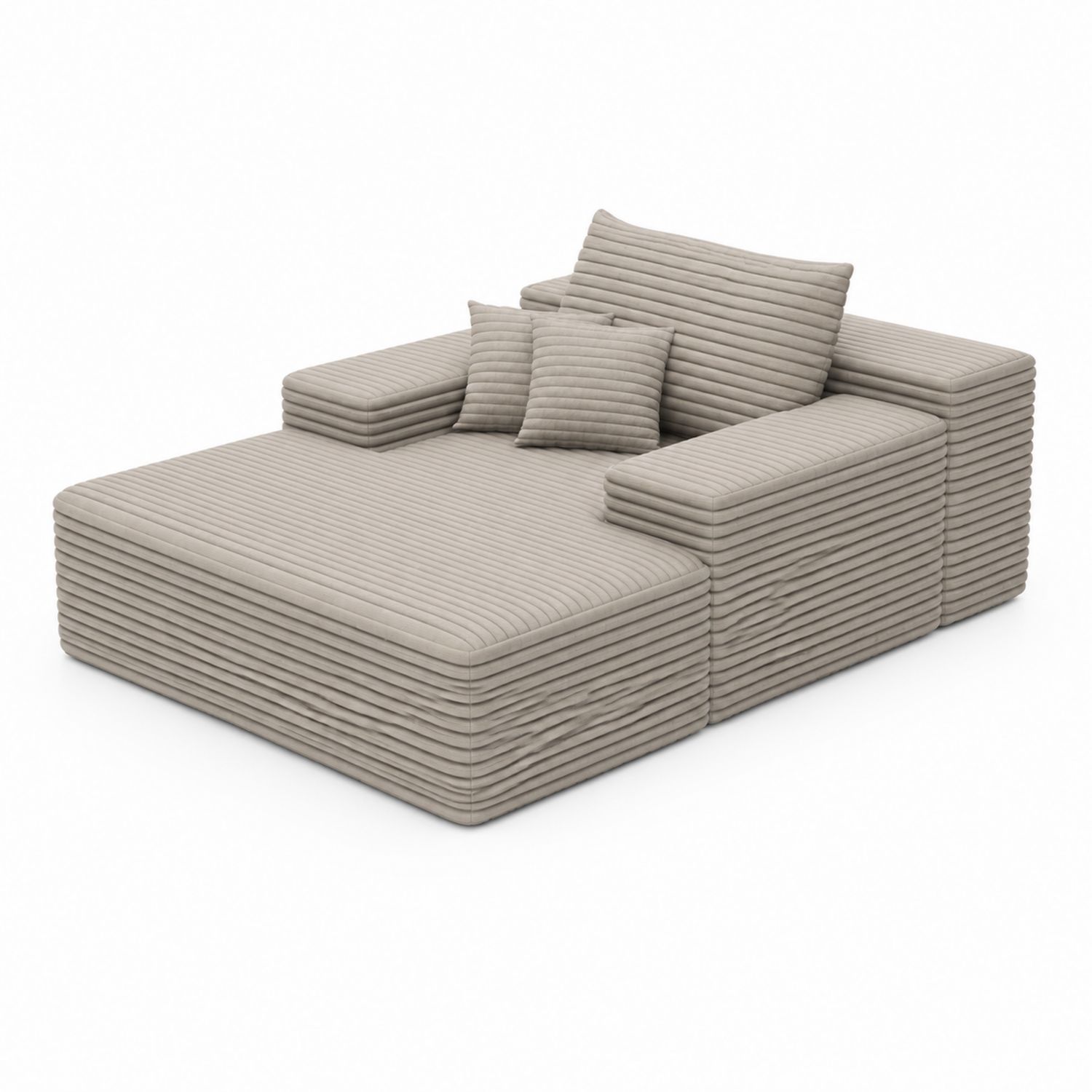 Modulares Sofa-Set Cordstoff Beige 230x150x85 cm-Retrohomestead