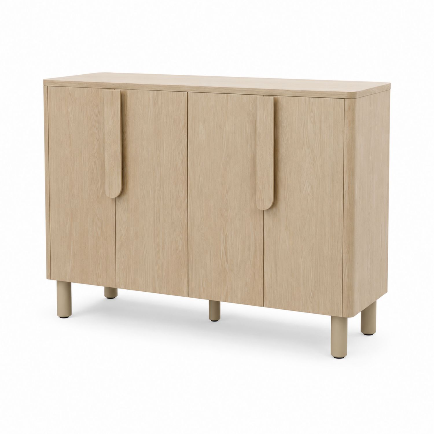 Sideboard Holz Eiche 3 Türen 120x40x85 cm Beige-Retrohomestead