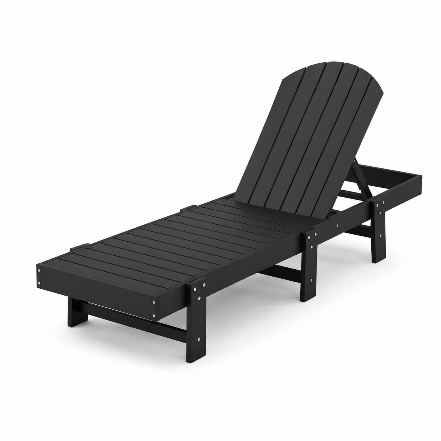 Adirondack Sonnenliege Polypropylen Schwarz 200x70x35 cm-Retrohomestead