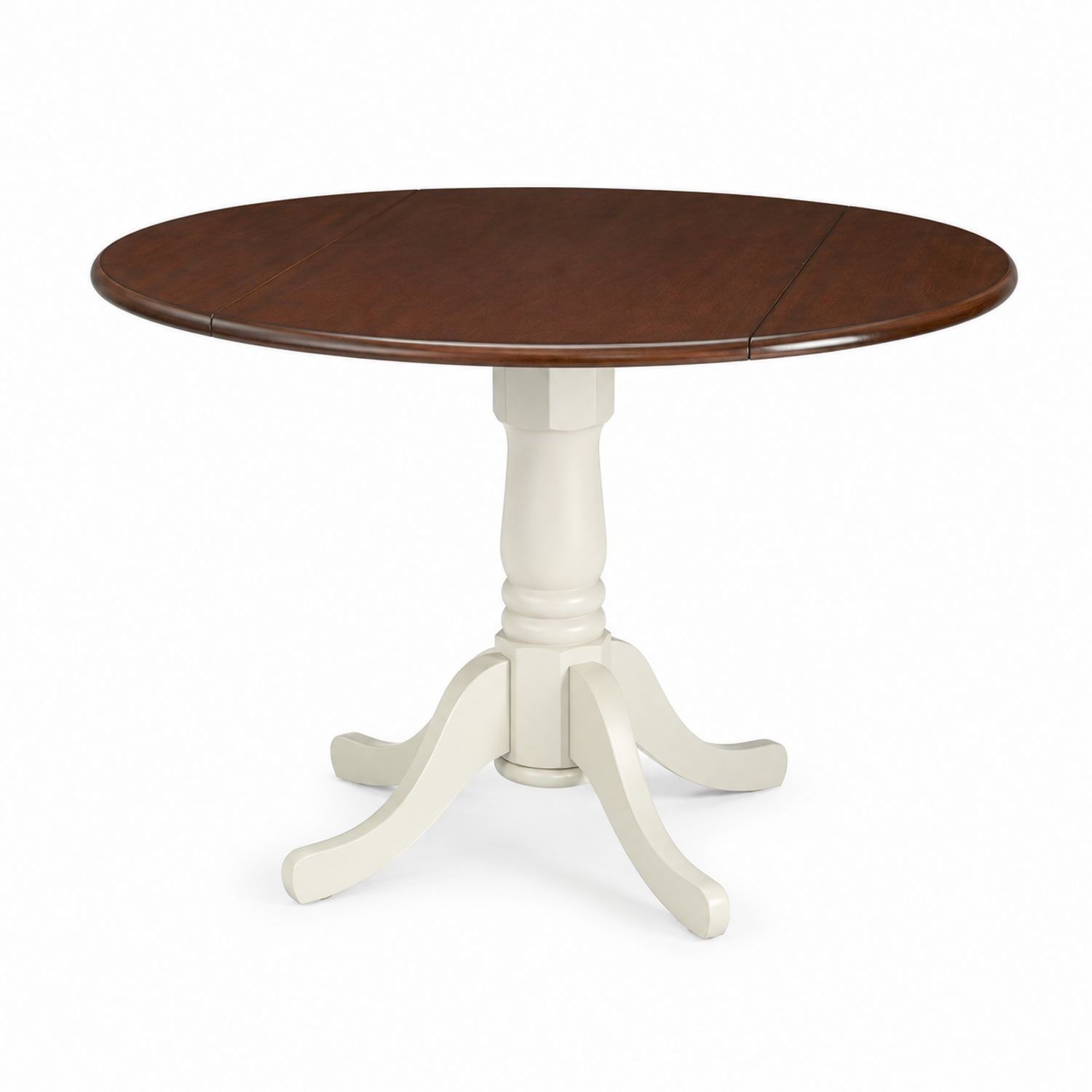 Runder Holztisch, Braun/Beige, 100 cm Durchmesser-Retrohomestead