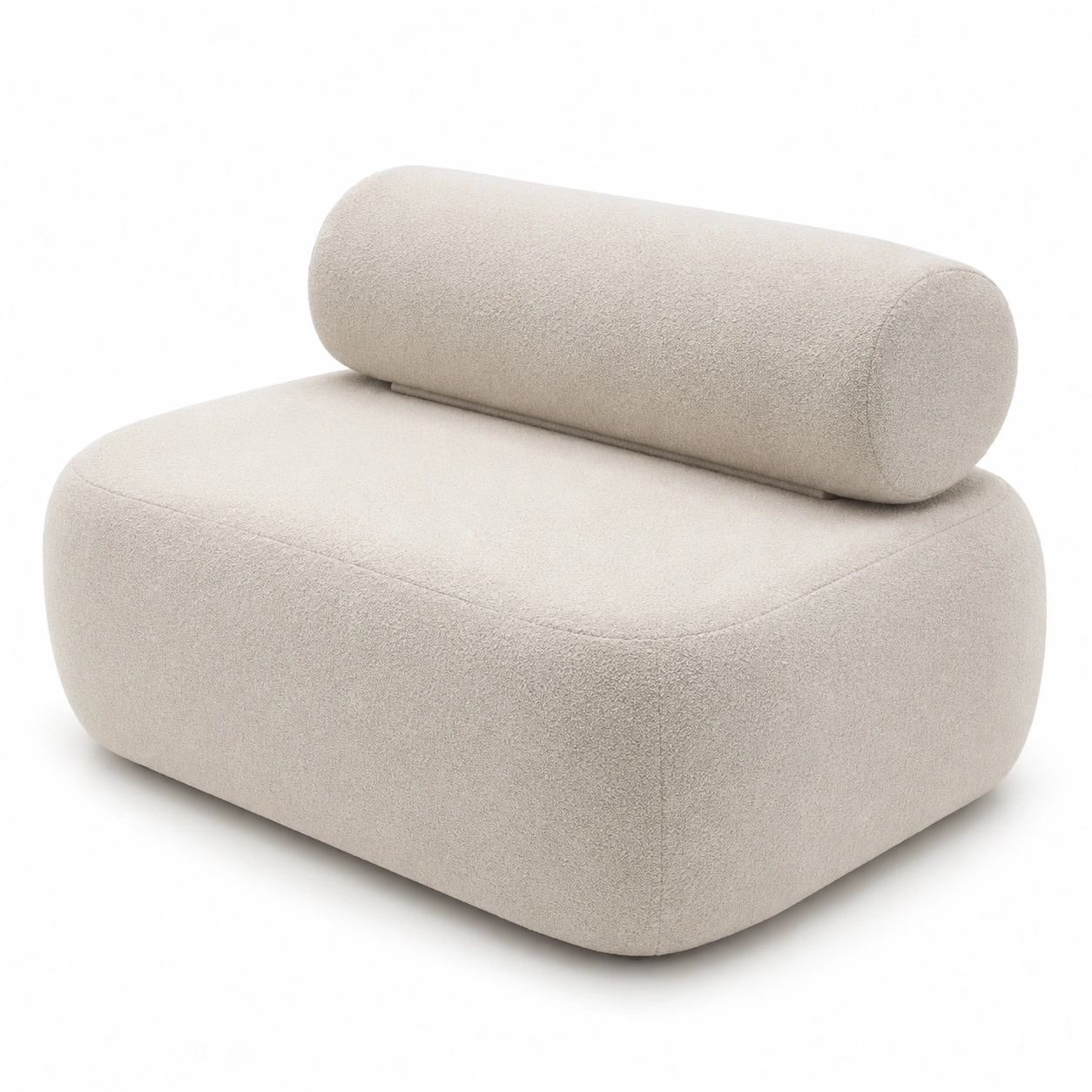 Sofa cama sin brazos tapizado color marfil-ValoriaNest