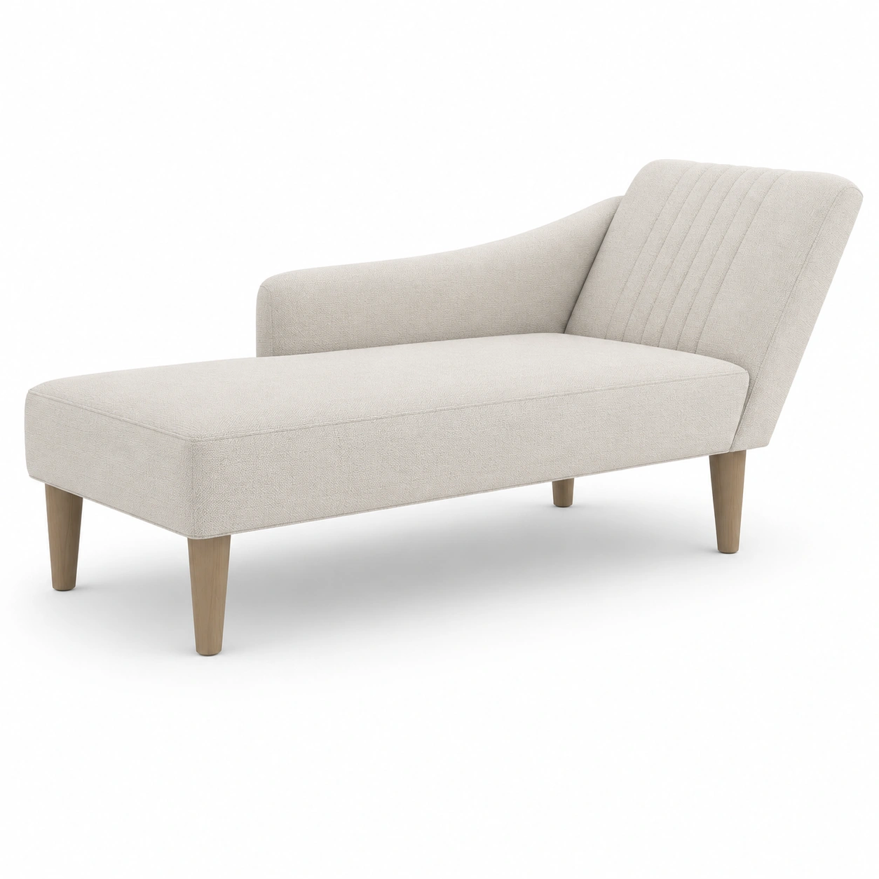 Chaise longue tapizada beige marfil-ValoriaNest