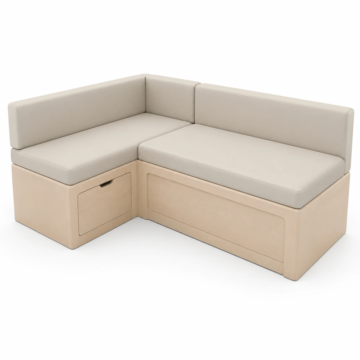 Pouf rinconero con almacenaje beige-ValoriaNest