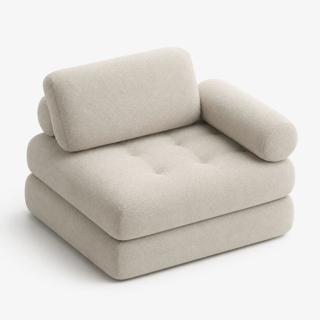Sillon individual tapizado color marfil-ValoriaNest
