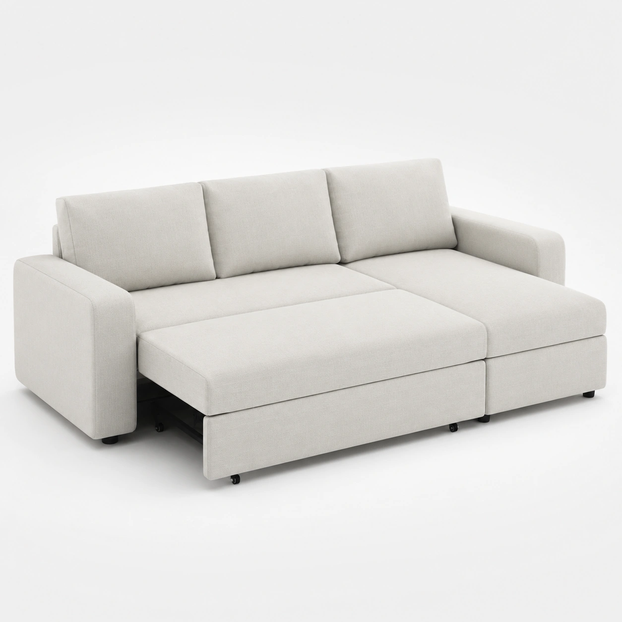 Sofa cama esquinero color marfil-ValoriaNest