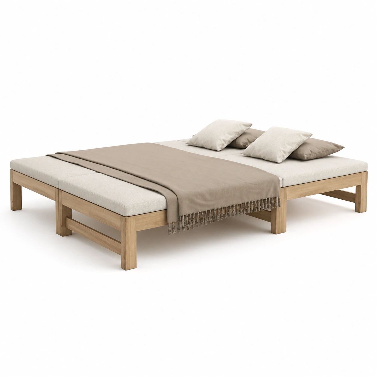 Conjunto de cama tapizada beige-ValoriaNest