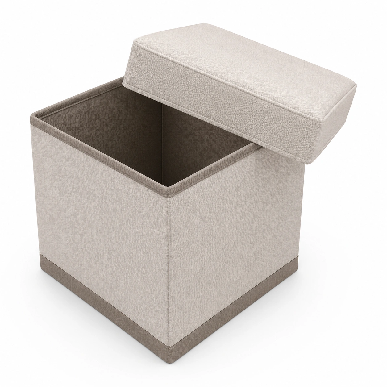 Banco de almacenamiento con espacio de guardado color beige-ValoriaNest