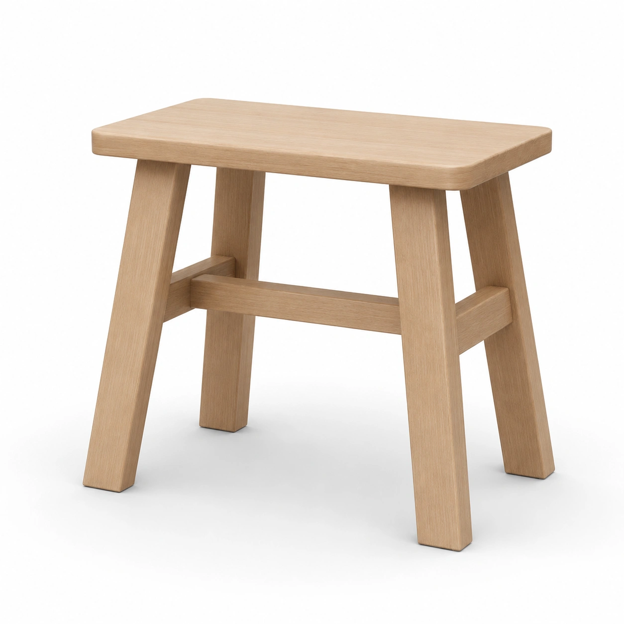 Taburete cuadrado de madera clara-ValoriaNest