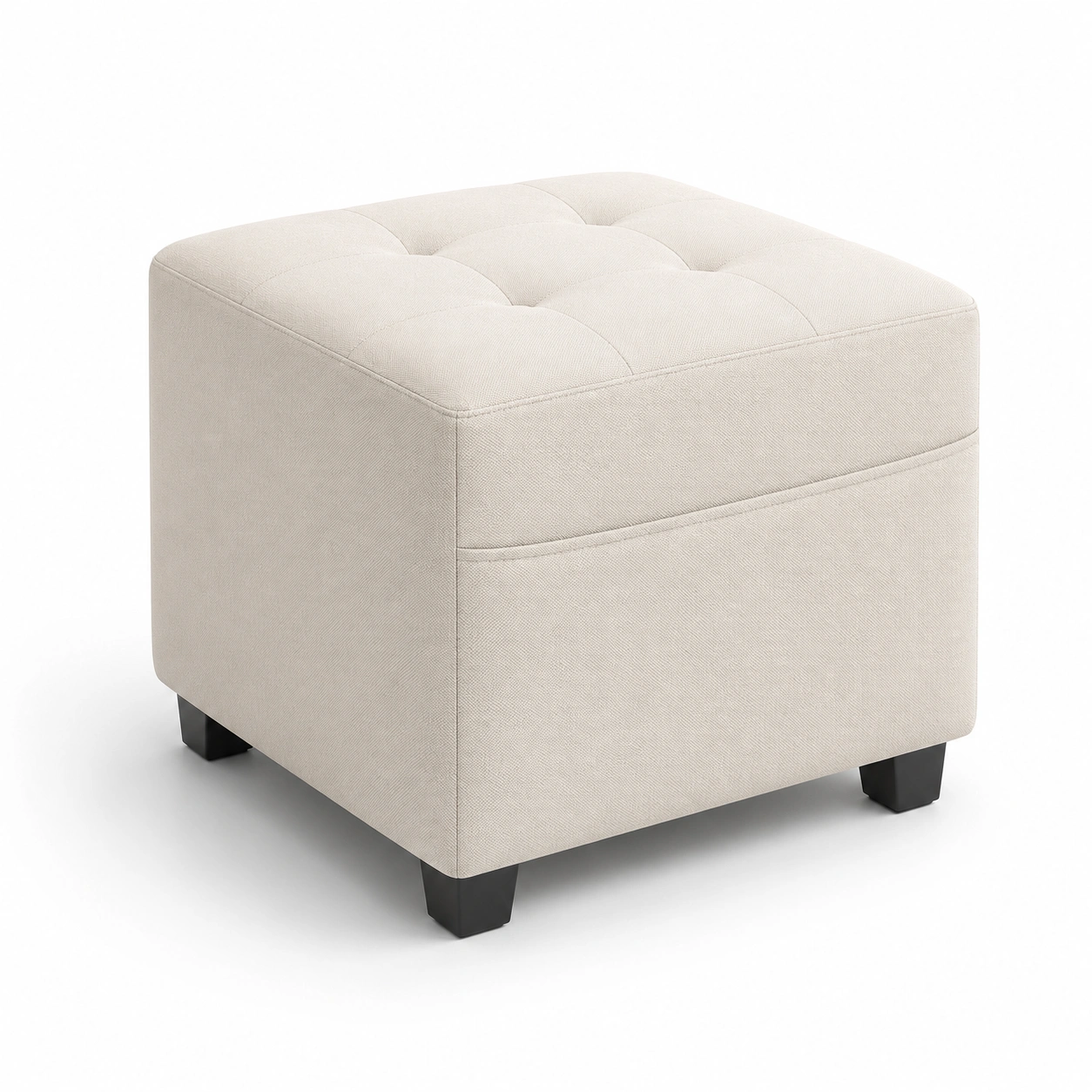 Reposapies con almacenamiento color marfil-ValoriaNest