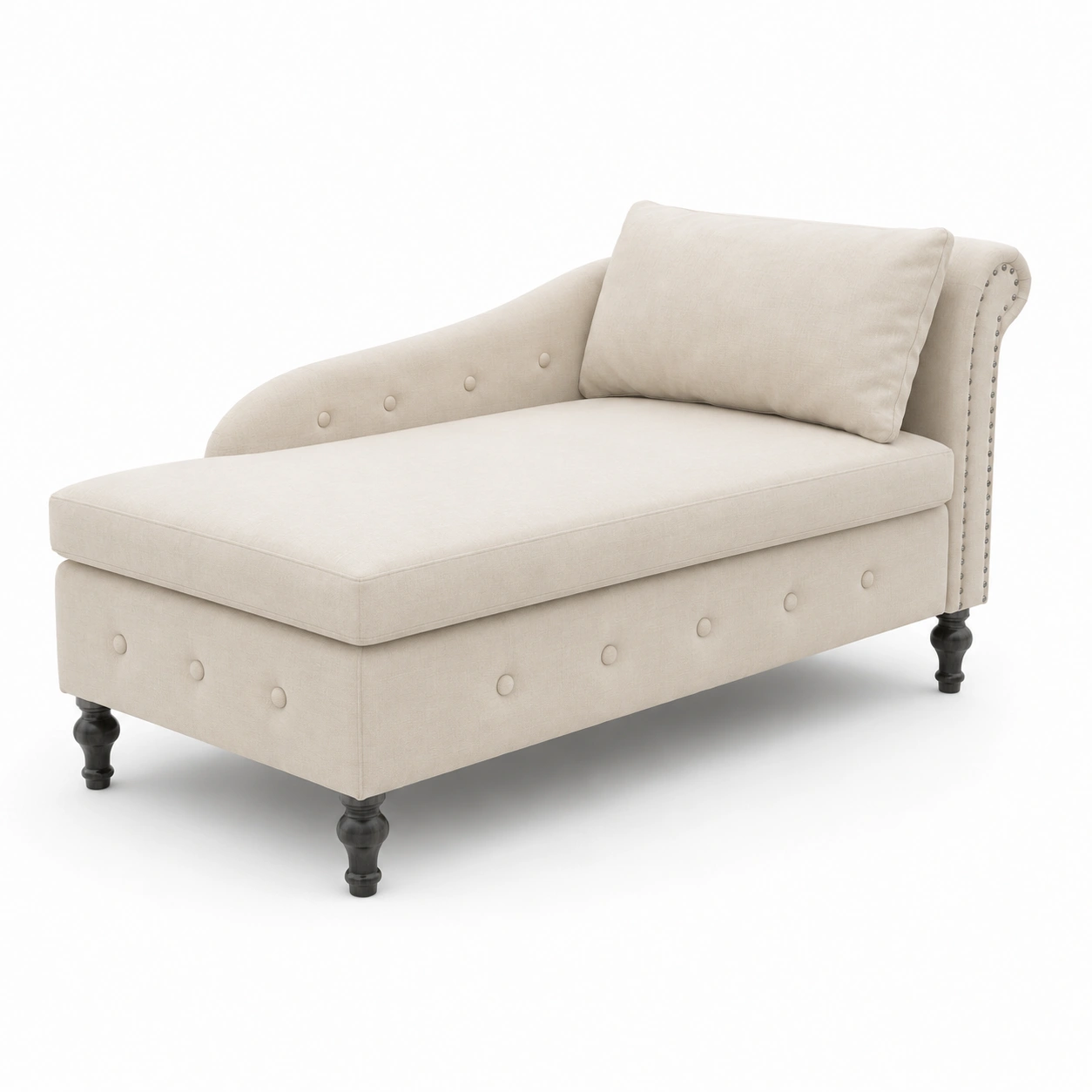 Chaise longue individual beige-ValoriaNest