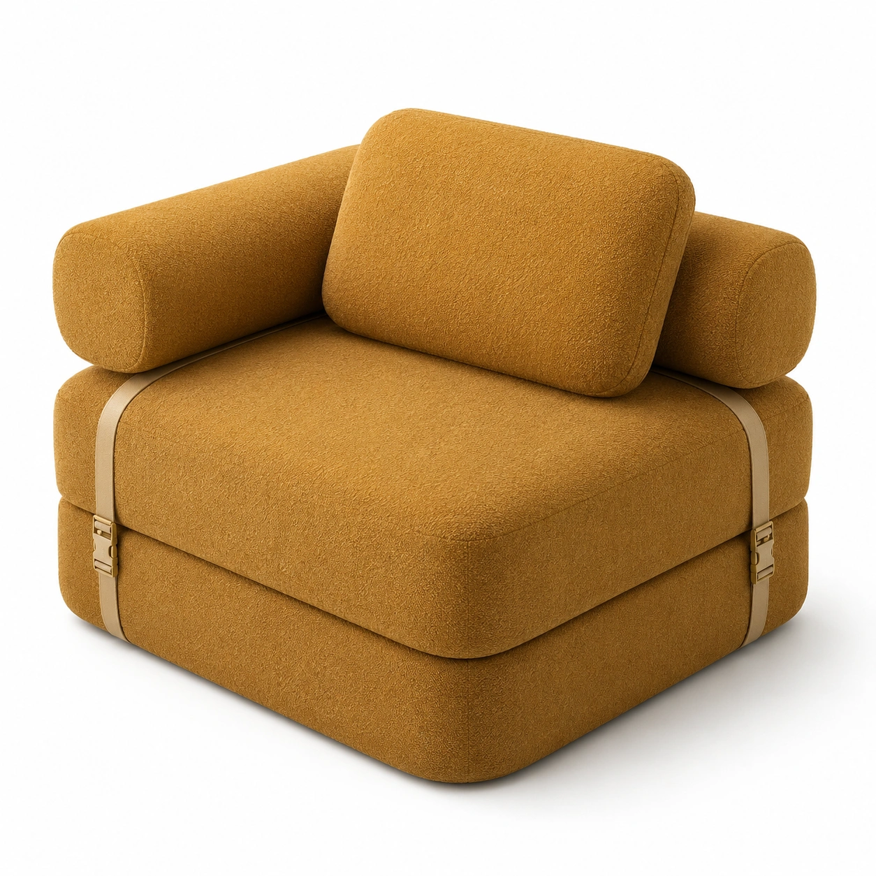 Sofa cama plegable individual amarillo-ValoriaNest