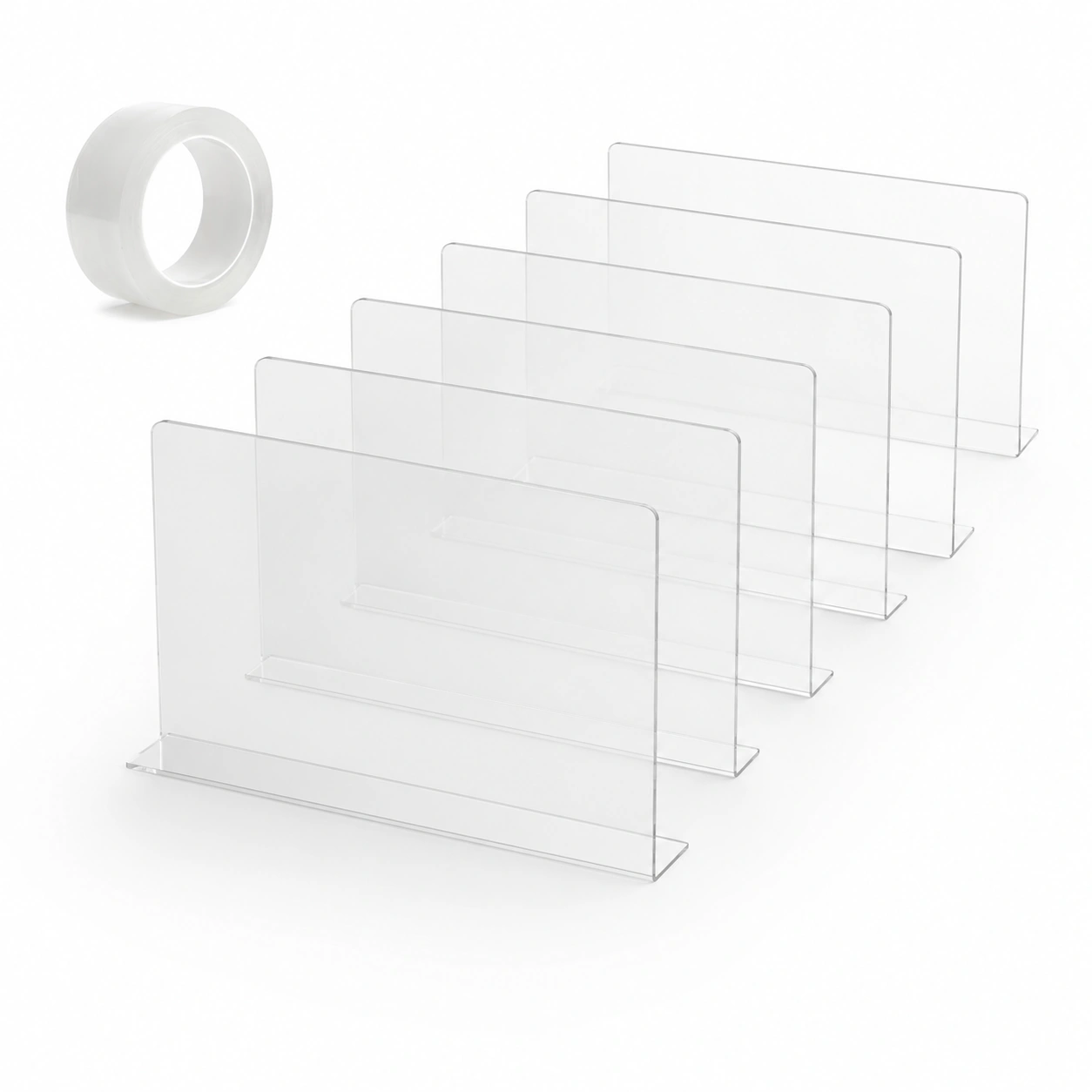 Juego de 6 sujetalibros de acrilico transparente-ValoriaNest