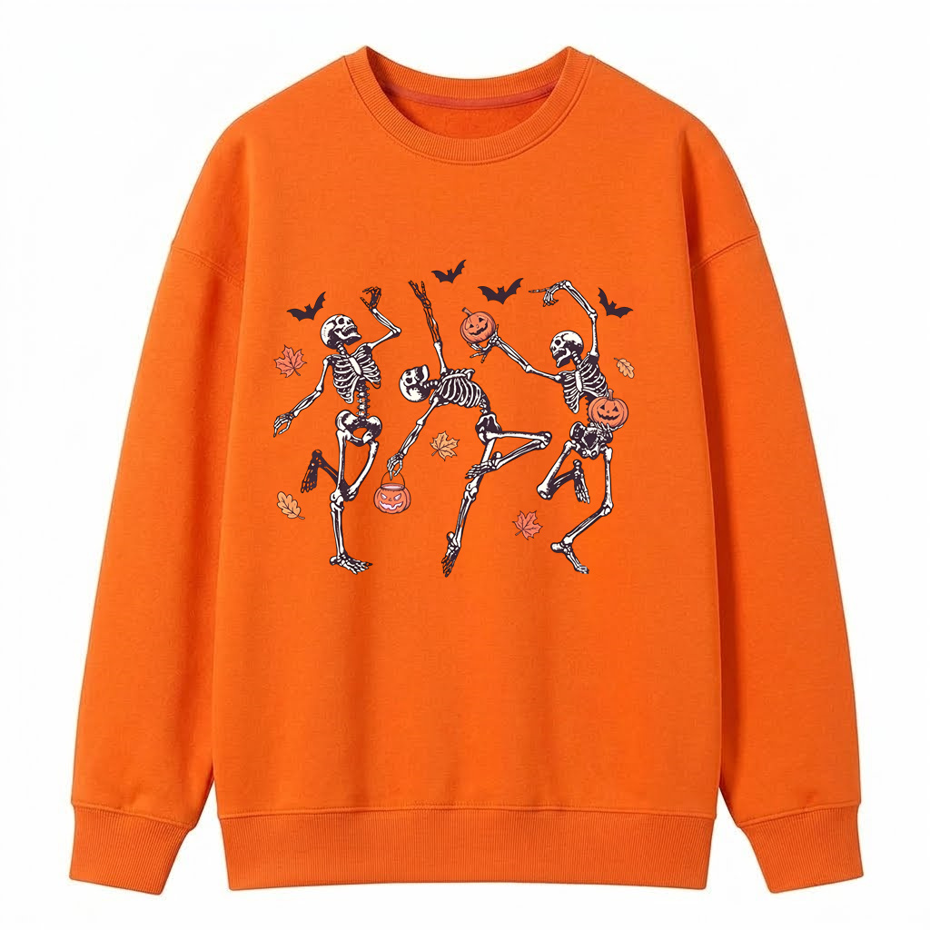 Comfort Colors® Dancing Skeleton Halloween Pumpkin Shirt/Sweatshirt/Hoodie, Skeleton Halloween Shirt/Sweatshirt/Hoodie