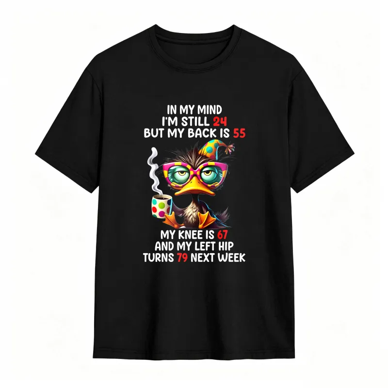 Duck With Glasses And Text About Age And Body Parts Unisex Classic T-shirt