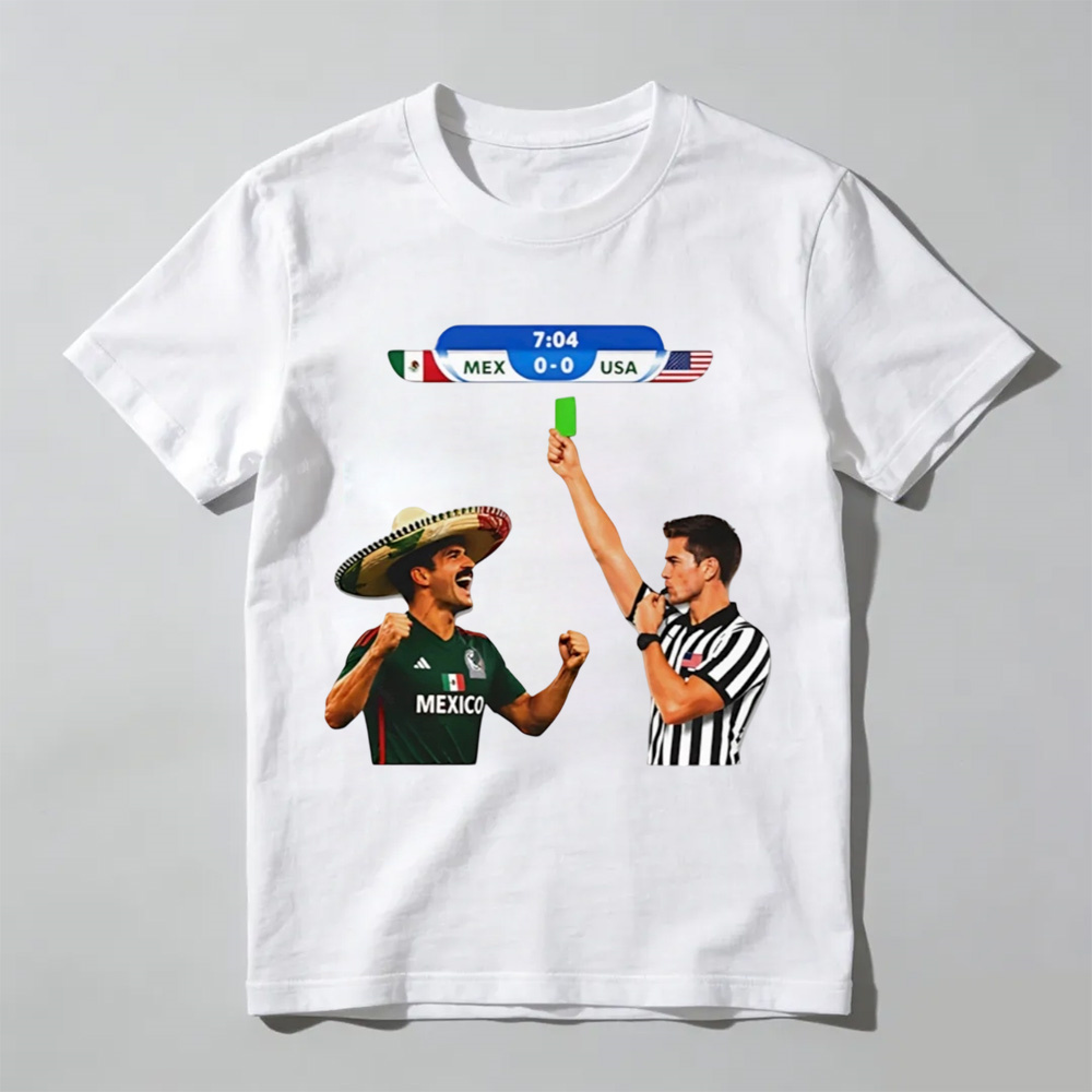 Unisex - Mexico vs USA Green Card Soccer Match USMNT T-Shirt