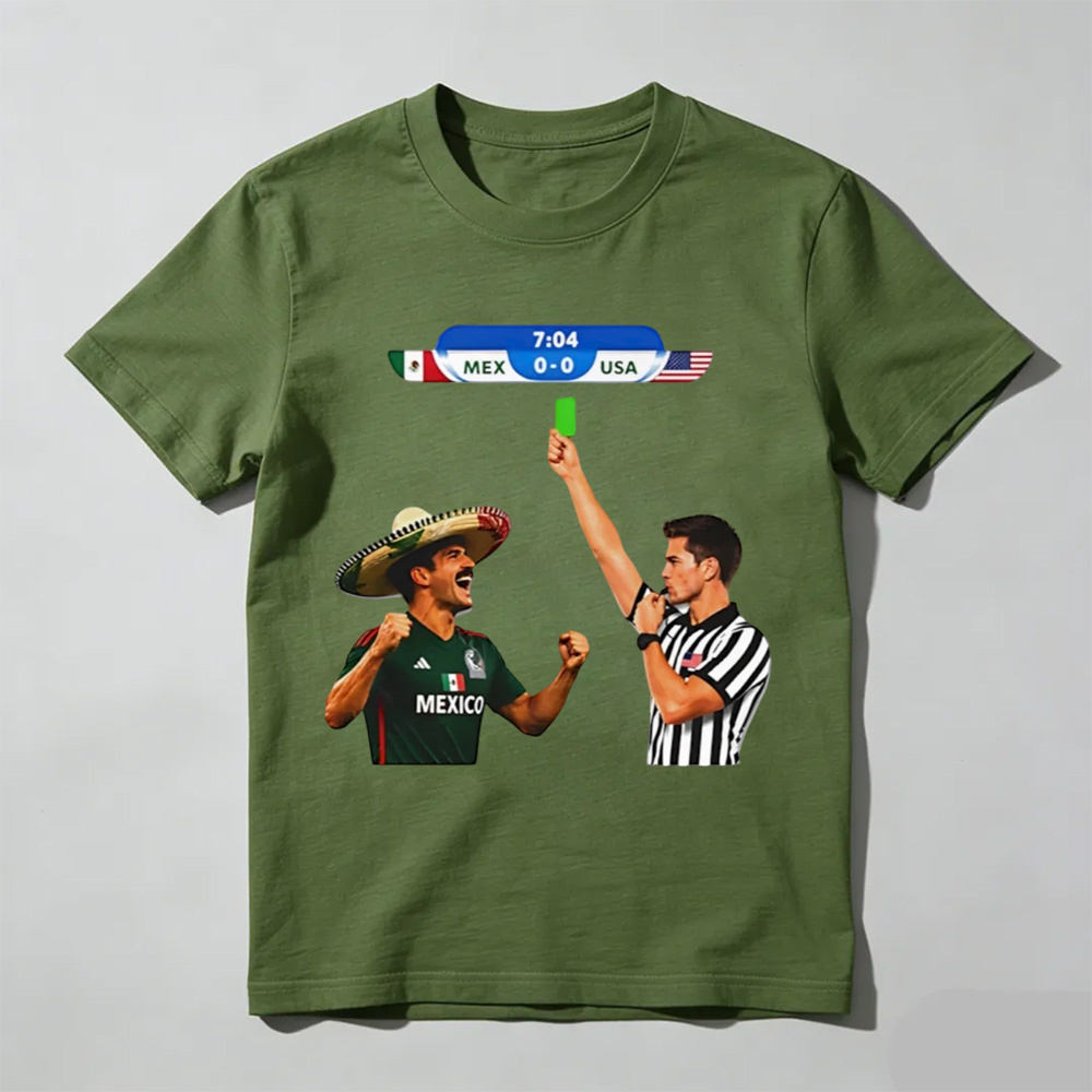 Unisex - Mexico vs USA Green Card Soccer Match USMNT T-Shirt