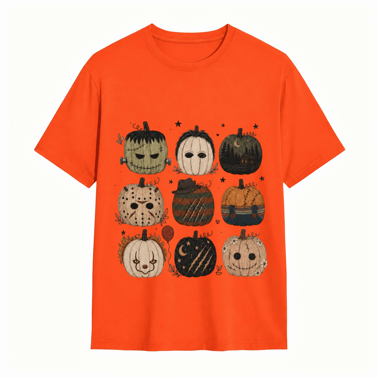Horror Nights Chills And Thrills Retro Slashers T Shirt/Sweatshirt/Hoodie, Horror Movie Pumpkins,  scary Pumpkin Sublimation For Halloween