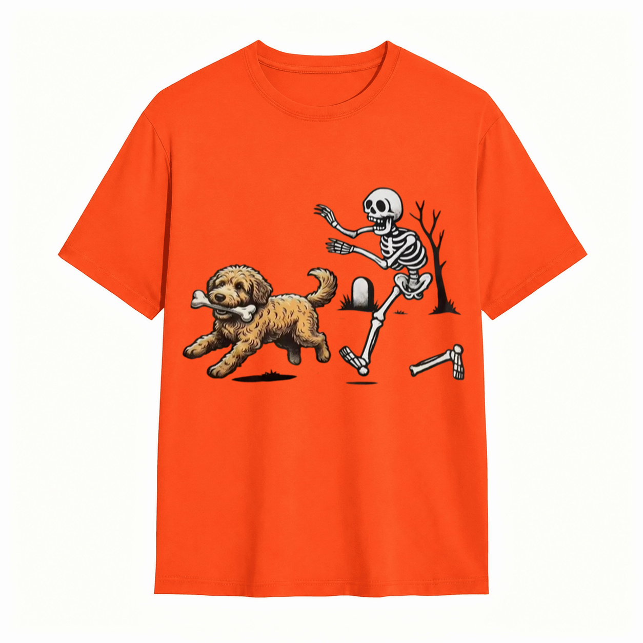 Comfort Colors® Dog Breeds Halloween Skeleton T-Shirt/Sweatshirt/Hoodie – Funny Spooky Season Pet Lover Graphic Tee, Retro Aesthetic Dog Costume Unisex Top