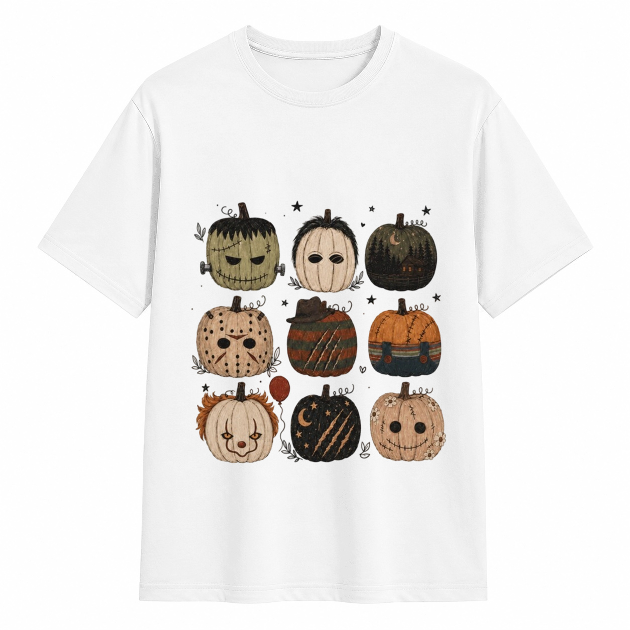 Horror Nights Chills And Thrills Retro Slashers T Shirt/Sweatshirt/Hoodie, Horror Movie Pumpkins,  scary Pumpkin Sublimation For Halloween