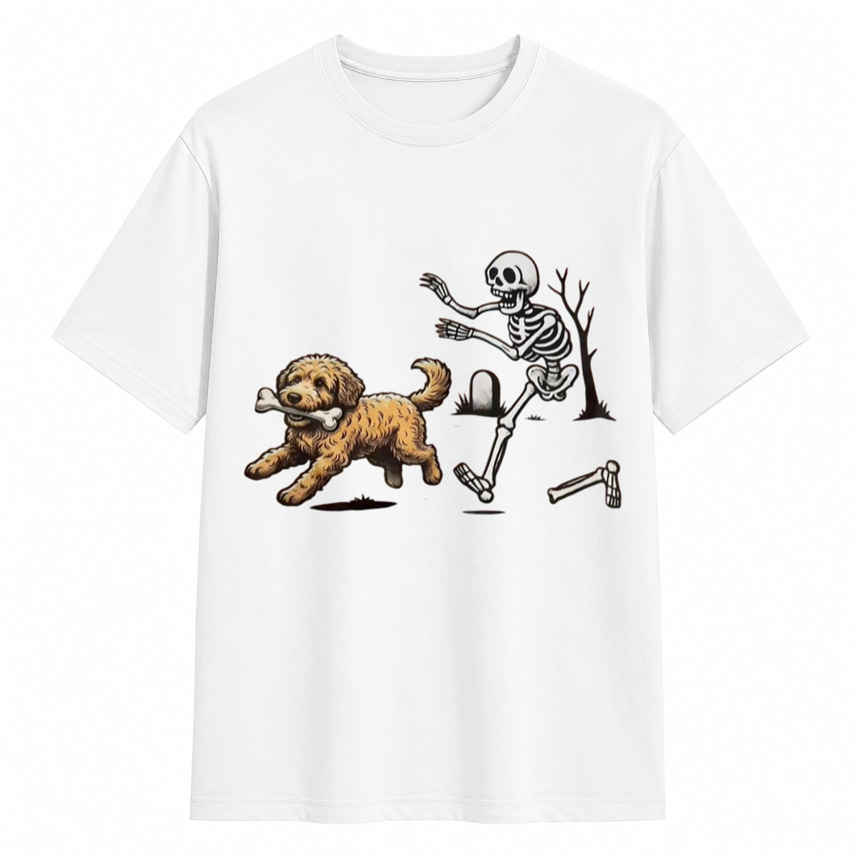 Comfort Colors® Dog Breeds Halloween Skeleton T-Shirt/Sweatshirt/Hoodie – Funny Spooky Season Pet Lover Graphic Tee, Retro Aesthetic Dog Costume Unisex Top